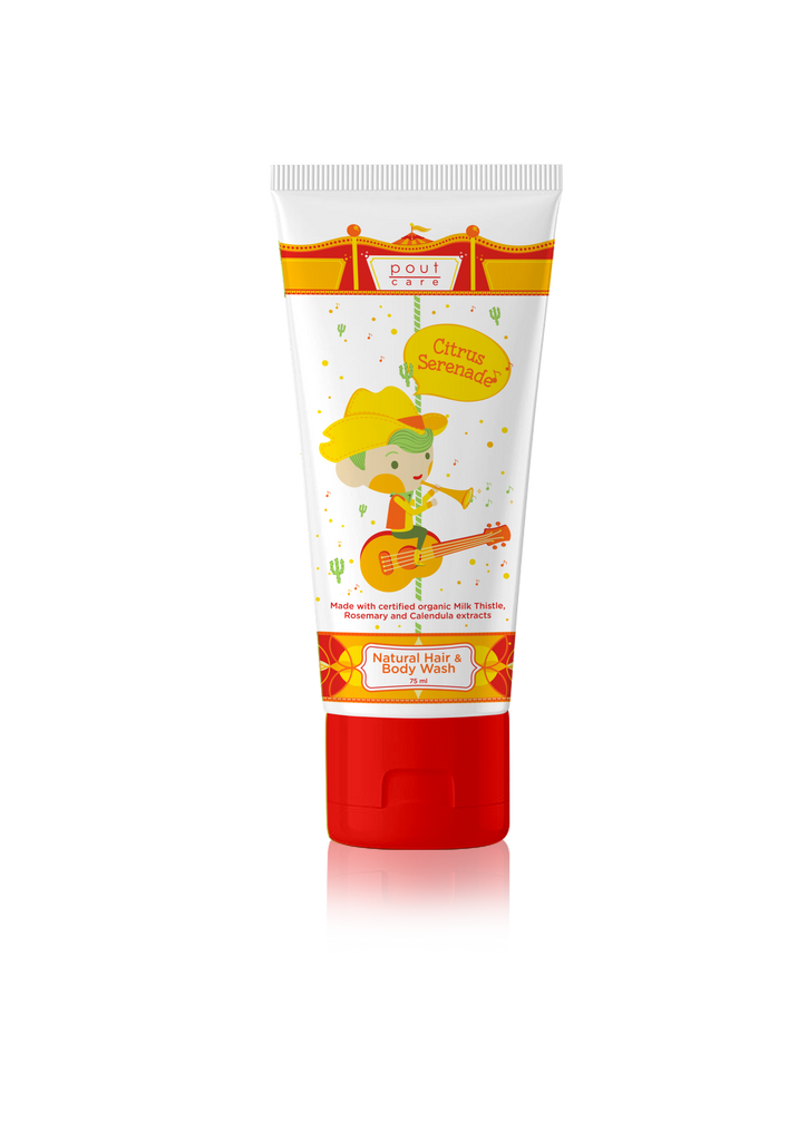 pout Care Citrus Serenade Natural Hair & Body Wash 75ml