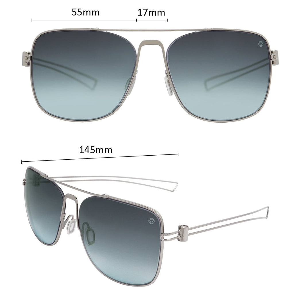 BREEZY | Momodesign eyewear MD517 Stainless steel squared sunglasses with fork temples, Momodesign eyewear MD517 方形雙橋不銹鋼太陽眼鏡