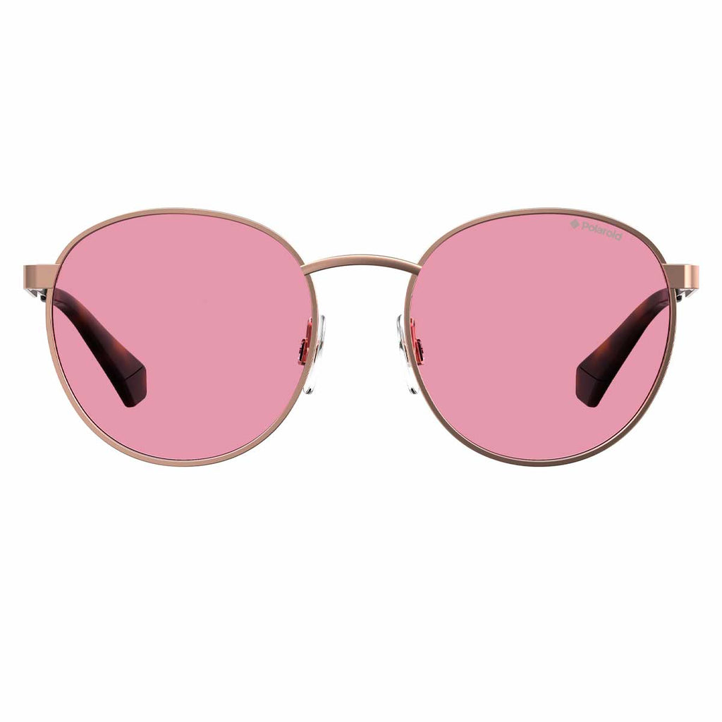 BREEZY | Polaroid PLD 8039/S Pink Round Metal Polarized Kids Sunglasses, Polaroid PLD 8039/S 粉紅色圓形金屬兒童偏光太陽眼鏡